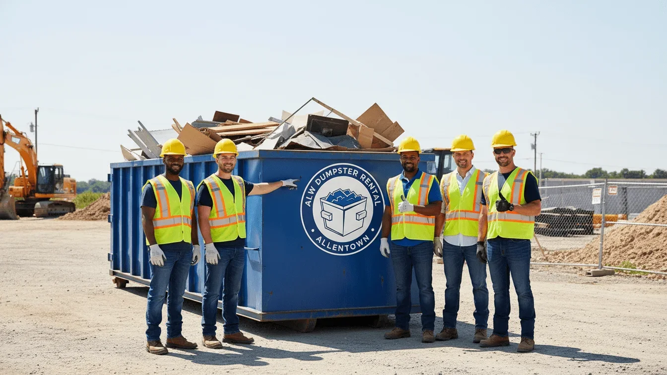ALW Dumpster Rental Allentown crew on a construction jobsite