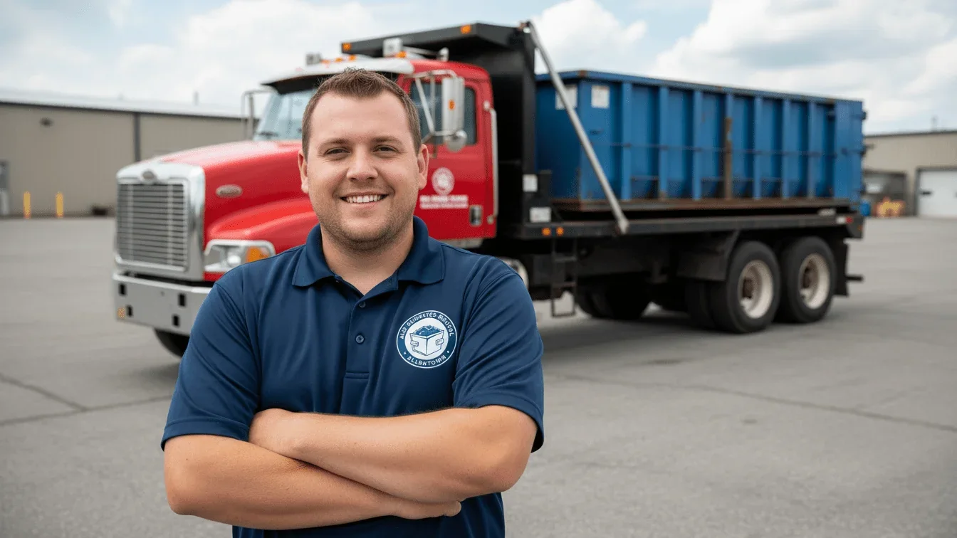 ALW Dumpster Rental Allentown driver with a delivery truck