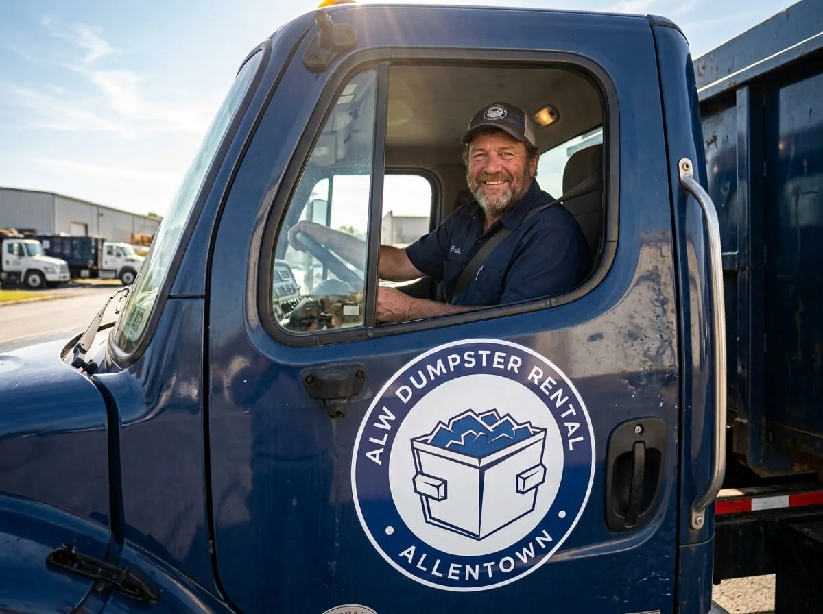 Roll-off dumpster delivered in Allentown, PA
