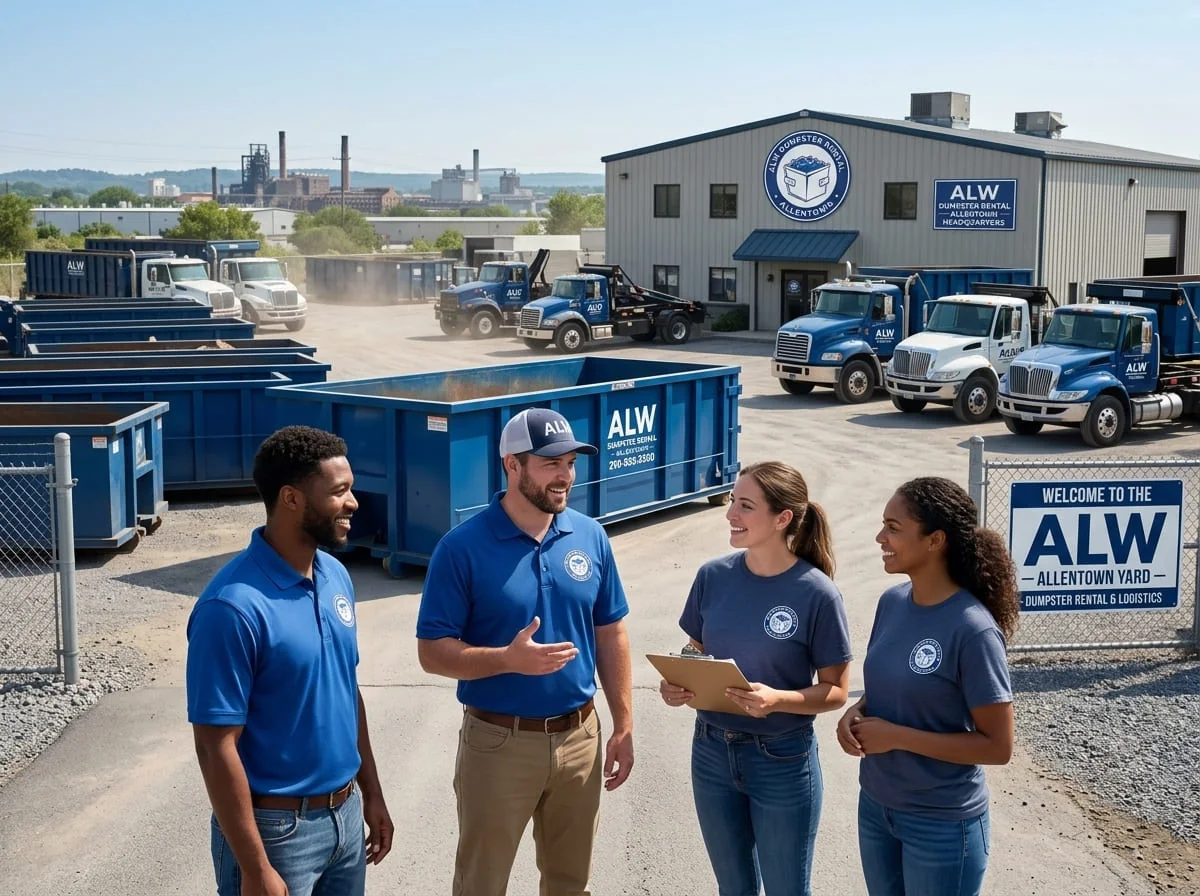 Serving the Allentown area ALW Dumpster Rental Allentown container placed in a Allentown driveway